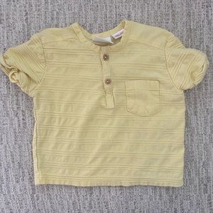 Zara yellow textured strip shirt 3-6 months